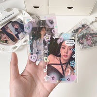 Thumbnail for Glitter Star Heart Bow Kpop Keychain Acrylic Photocard Holder - ArtGalleryZen