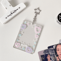 Thumbnail for Glitter Star Heart Bow Kpop Keychain Acrylic Photocard Holder - ArtGalleryZen