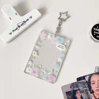 Thumbnail for Glitter Star Heart Bow Kpop Keychain Acrylic Photocard Holder - ArtGalleryZen