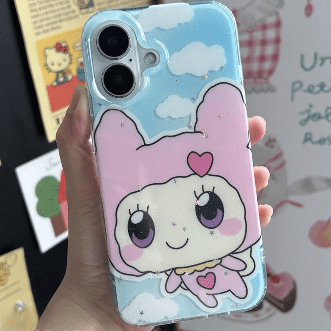 Glitter Star Tamagotchi iPhone Case - ArtGalleryZen