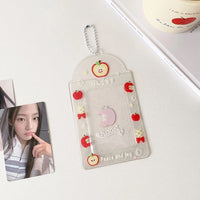 Thumbnail for Glitter Strawberry Apple Lucky Clover Star Kpop Keychain Photocard Holder - ArtGalleryZen