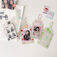 Thumbnail for Glitter Strawberry Apple Lucky Clover Star Kpop Keychain Photocard Holder - ArtGalleryZen