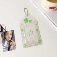 Thumbnail for Glitter Strawberry Apple Lucky Clover Star Kpop Keychain Photocard Holder - ArtGalleryZen