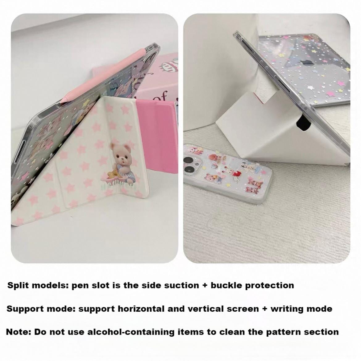 Glitter Sylvanian Families Magnetic Detachable iPad Case - ArtGalleryZen