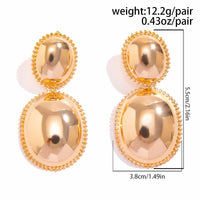 Thumbnail for Baroque Gold Silver Plated Oval Dangle Earrings - ArtGalleryZen