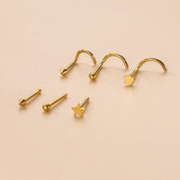 Thumbnail for Gold Silver Plated Star Stainless Steel Nose Piercing Nose Stud - ArtGalleryZen