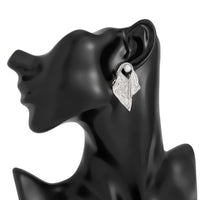 Thumbnail for Gold Silver Tone Abstract Pattern Pearl Stud Earrings - ArtGalleryZen