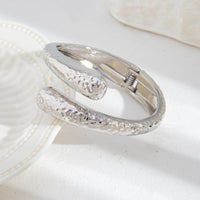 Thumbnail for Gold Silver Tone Hammered Waterdrop Bangle Bracelet - ArtGalleryZen