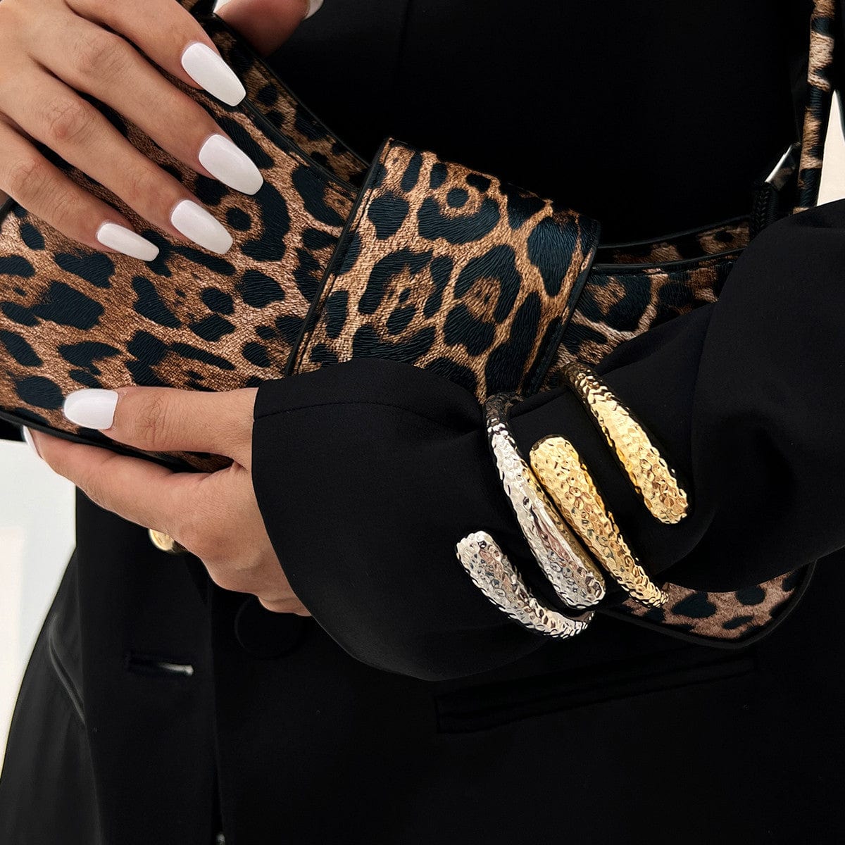 Gold Silver Tone Hammered Waterdrop Bangle Bracelet - ArtGalleryZen