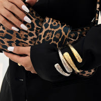 Thumbnail for Gold Silver Tone Hammered Waterdrop Bangle Bracelet - ArtGalleryZen