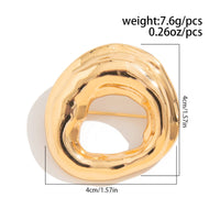 Thumbnail for Gold Silver Tone Irregular Hoop Pin Brooch - ArtGalleryZen