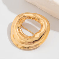 Thumbnail for Gold Silver Tone Irregular Hoop Pin Brooch - ArtGalleryZen