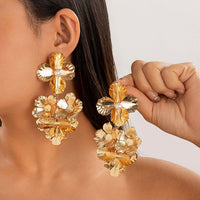 Thumbnail for Gorgeous Dangling Pearl Flower Bouquet Earrings