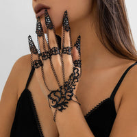 Thumbnail for Gothic Abstract Floral Pattern Five Finger Armor Nails Mittens Bracelet