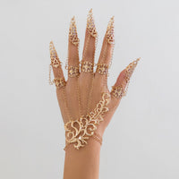 Thumbnail for Gothic Abstract Floral Pattern Five Finger Armor Nails Mittens Bracelet