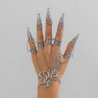 Thumbnail for Gothic Abstract Floral Pattern Five Finger Armor Nails Mittens Bracelet