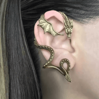 Thumbnail for Gothic Antique Dragon Ear Cuff Climber Crawler Wrap Earring - ArtGalleryZen