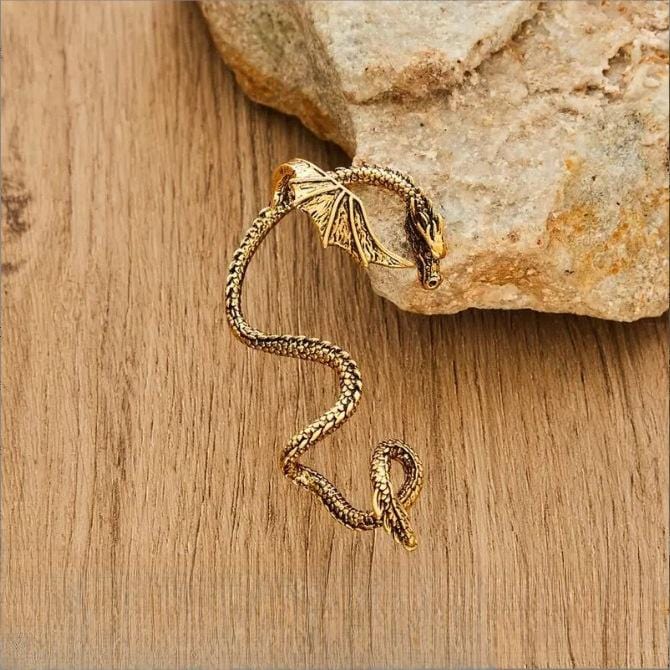 Gothic Antique Dragon Ear Cuff Climber Crawler Wrap Earring