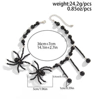 Thumbnail for Gothic Crystal Beaded Spider Tassel Necklace