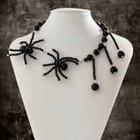 Thumbnail for Gothic Crystal Beaded Spider Tassel Necklace