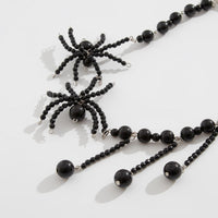 Thumbnail for Gothic Crystal Beaded Spider Tassel Necklace