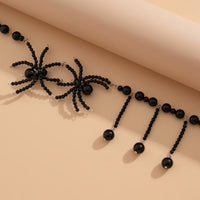 Thumbnail for Gothic Crystal Beaded Spider Tassel Necklace