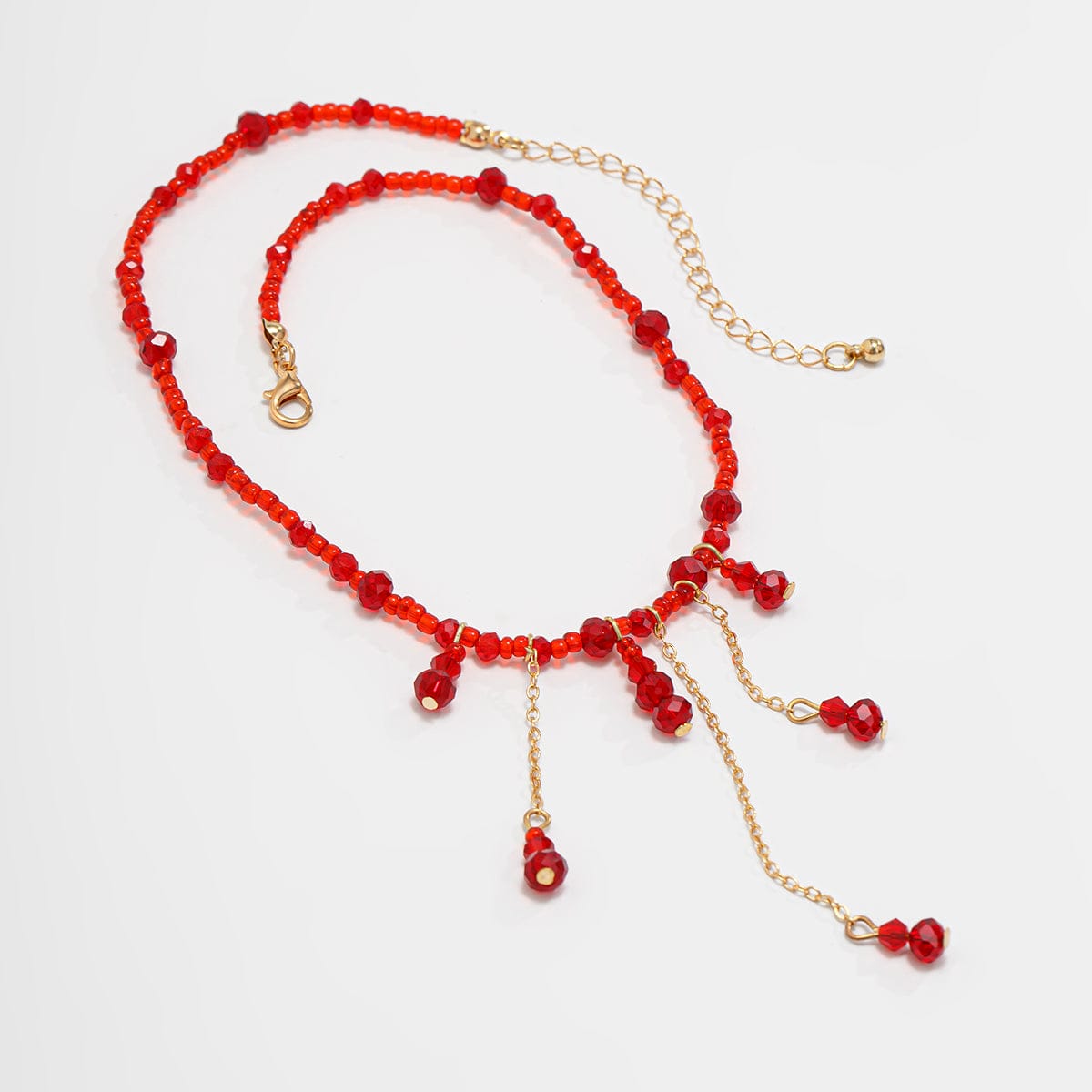 Gothic Crystal Tassel Blood Drop Halloween Choker Necklace - ArtGalleryZen