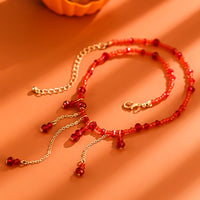 Thumbnail for Gothic Crystal Tassel Blood Drop Halloween Choker Necklace - ArtGalleryZen