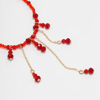 Thumbnail for Gothic Crystal Tassel Blood Drop Halloween Choker Necklace - ArtGalleryZen