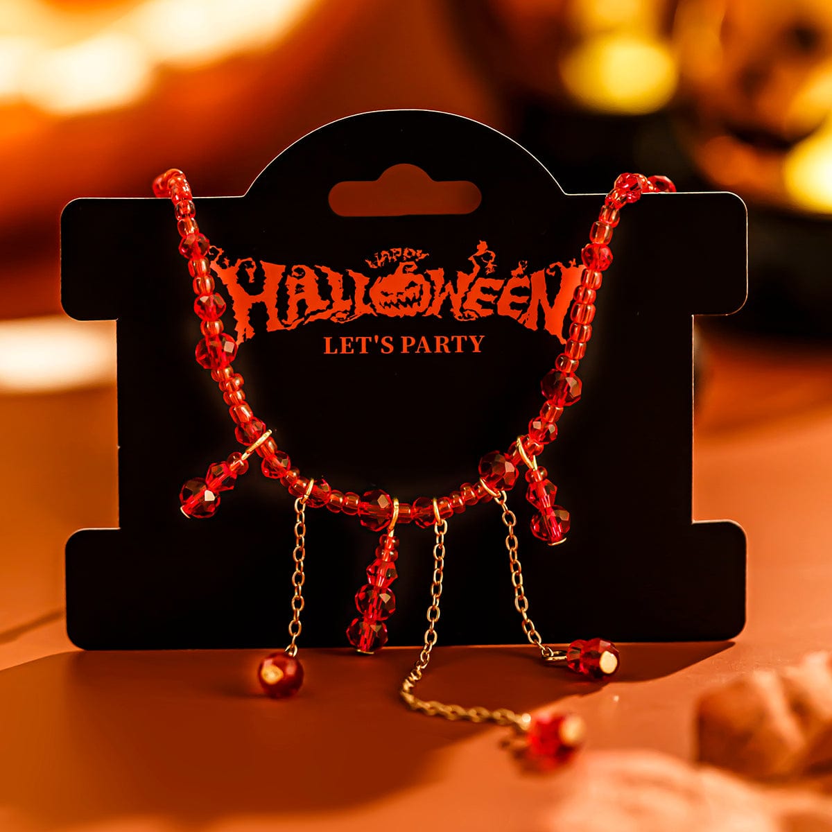 Gothic Crystal Tassel Blood Drop Halloween Choker Necklace - ArtGalleryZen