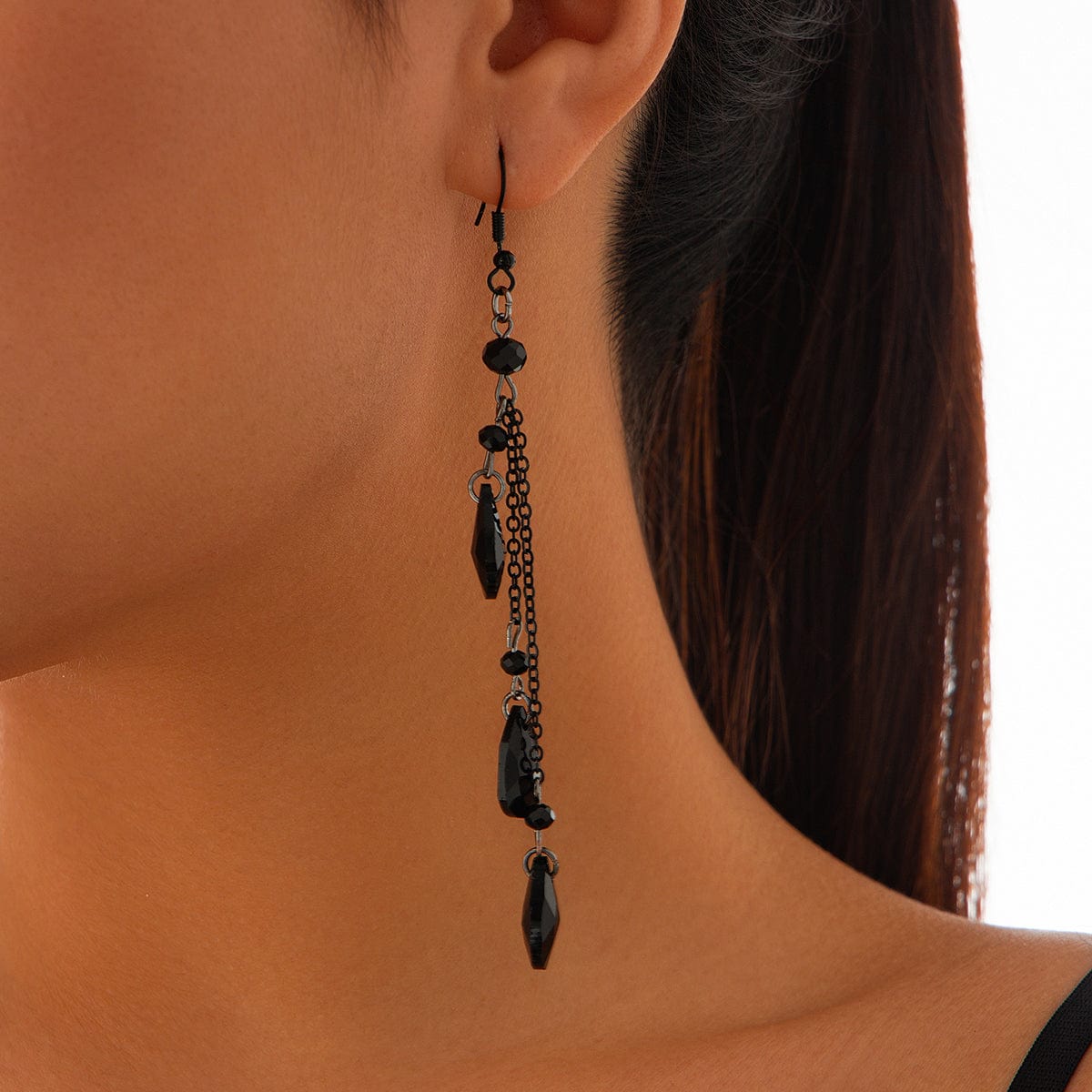 Gothic Crystal Waterdrop Dangle Earrings