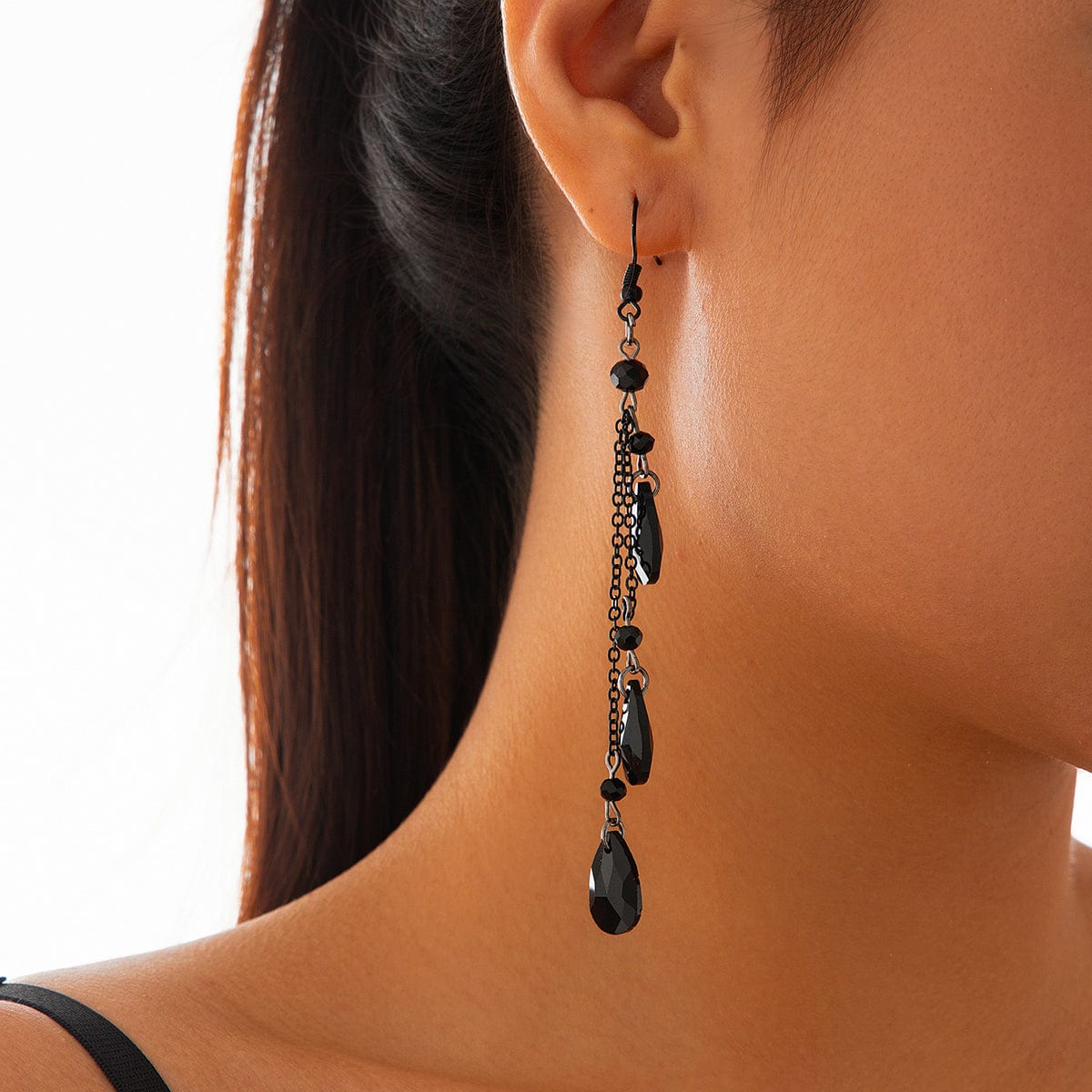 Gothic Crystal Waterdrop Dangle Earrings