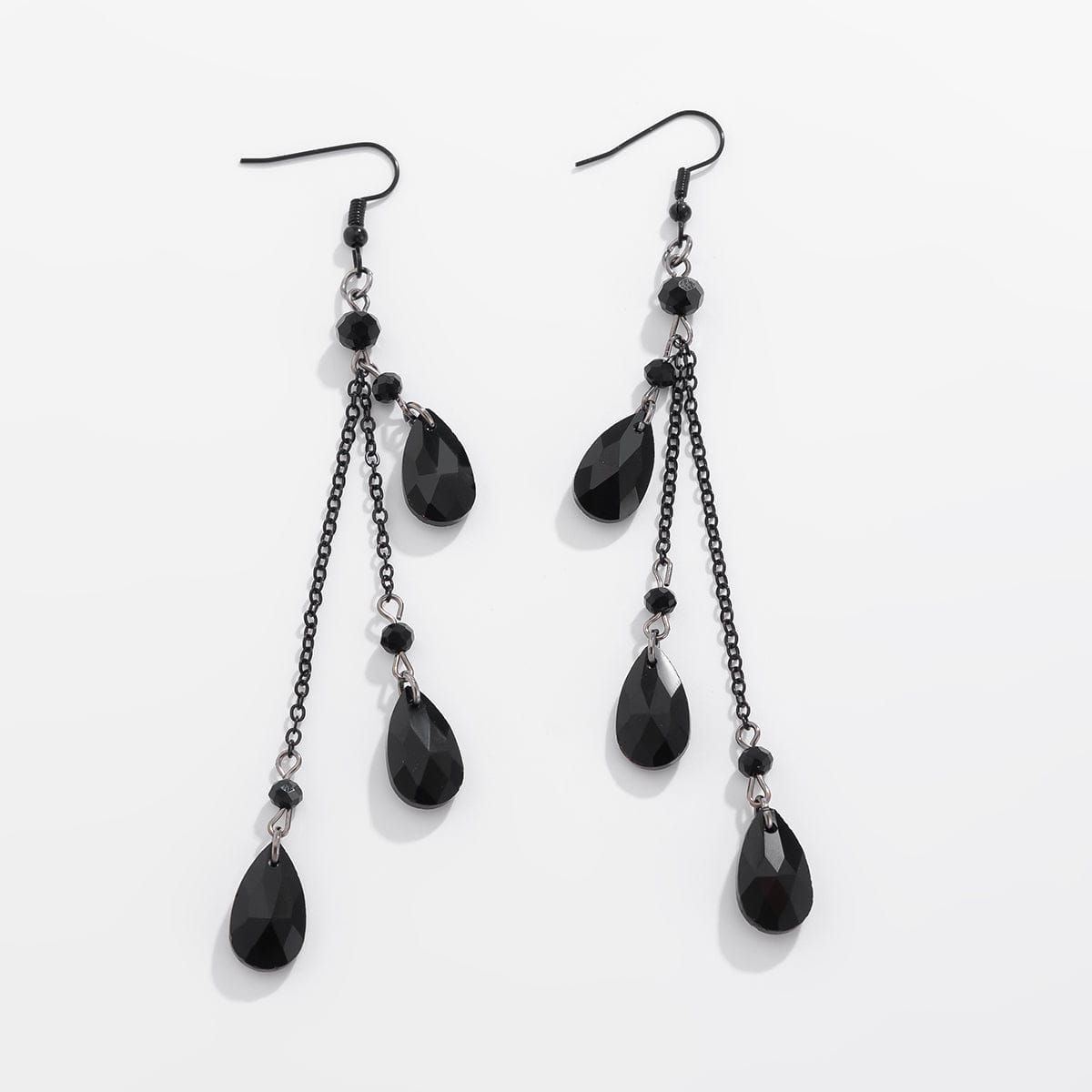 Gothic Crystal Waterdrop Dangle Earrings