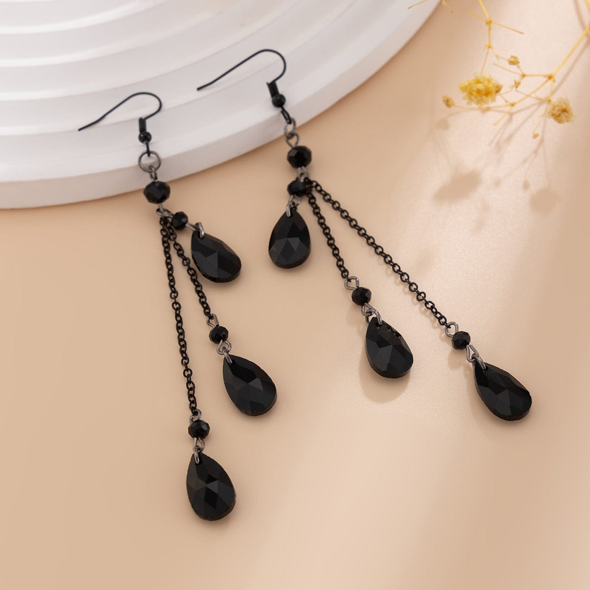 Gothic Crystal Waterdrop Dangle Earrings