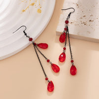 Thumbnail for Gothic Crystal Waterdrop Dangle Earrings