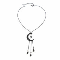 Thumbnail for Gothic CZ Tassel Moon Pendant Necklace - ArtGalleryZen