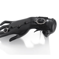 Thumbnail for Gothic Dainty Crystal Inlaid Floral Lace Finger Ring Bracelet - ArtGalleryZen