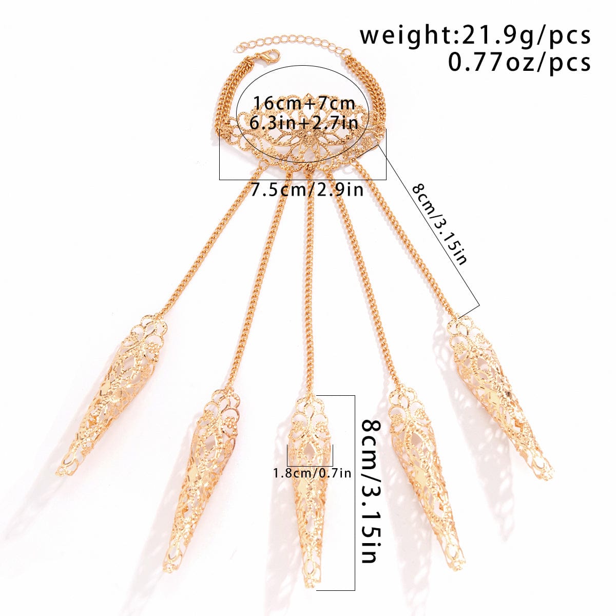 Gothic Five Finger Armor Nails Mittens Bracelet - ArtGalleryZen