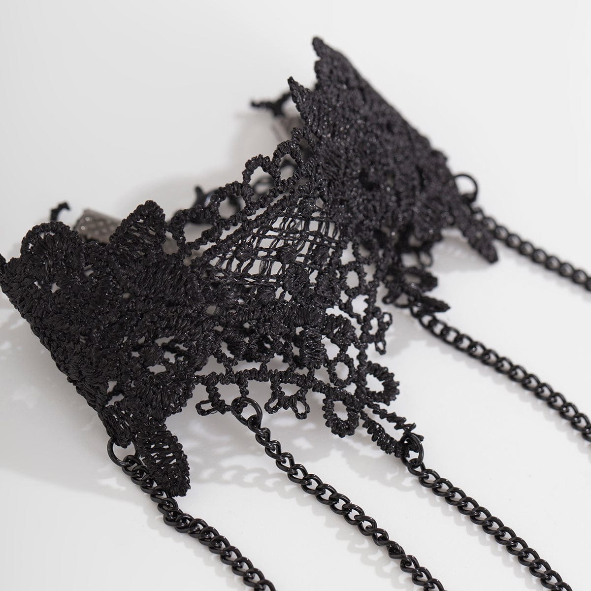 Gothic Floral Lace Five Finger Armor Nails Mittens Bracelet - ArtGalleryZen