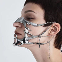 Thumbnail for Gothic Hip Hop Glamorous Metallic Face Mask - ArtGalleryZen