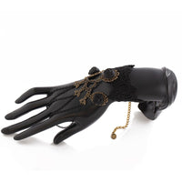 Thumbnail for Gothic Layered  Black Rose Lace Finger Ring Bracelet