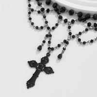 Thumbnail for Gothic Layered Cross Pendant Crystal Chain Choker Necklace - ArtGalleryZen
