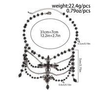 Thumbnail for Gothic Layered Cross Pendant Crystal Chain Choker Necklace