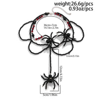 Thumbnail for Gothic Layered Crystal Beaded Spider Necklace Earrings - ArtGalleryZen