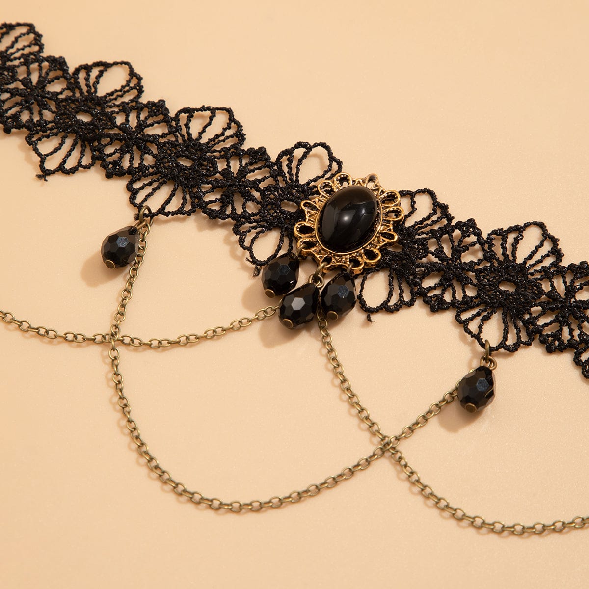 Gothic Layered Crystal Inlaid Floral Lace Arm Chain - ArtGalleryZen