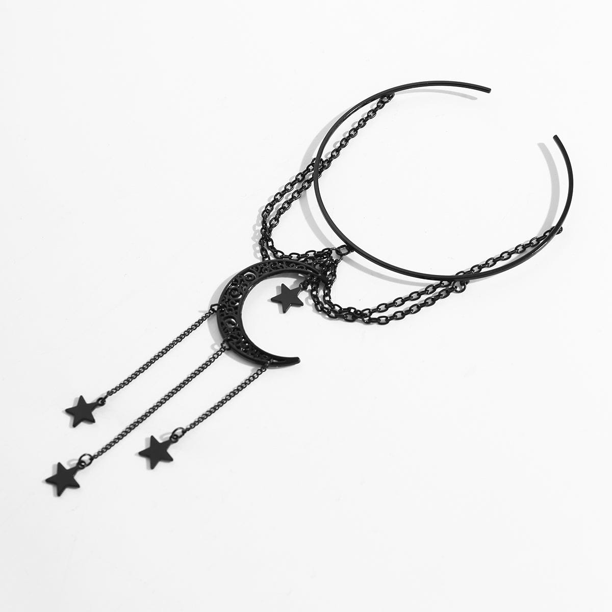 Gothic Layered Moon Star Tassel Arm Cuff - ArtGalleryZen