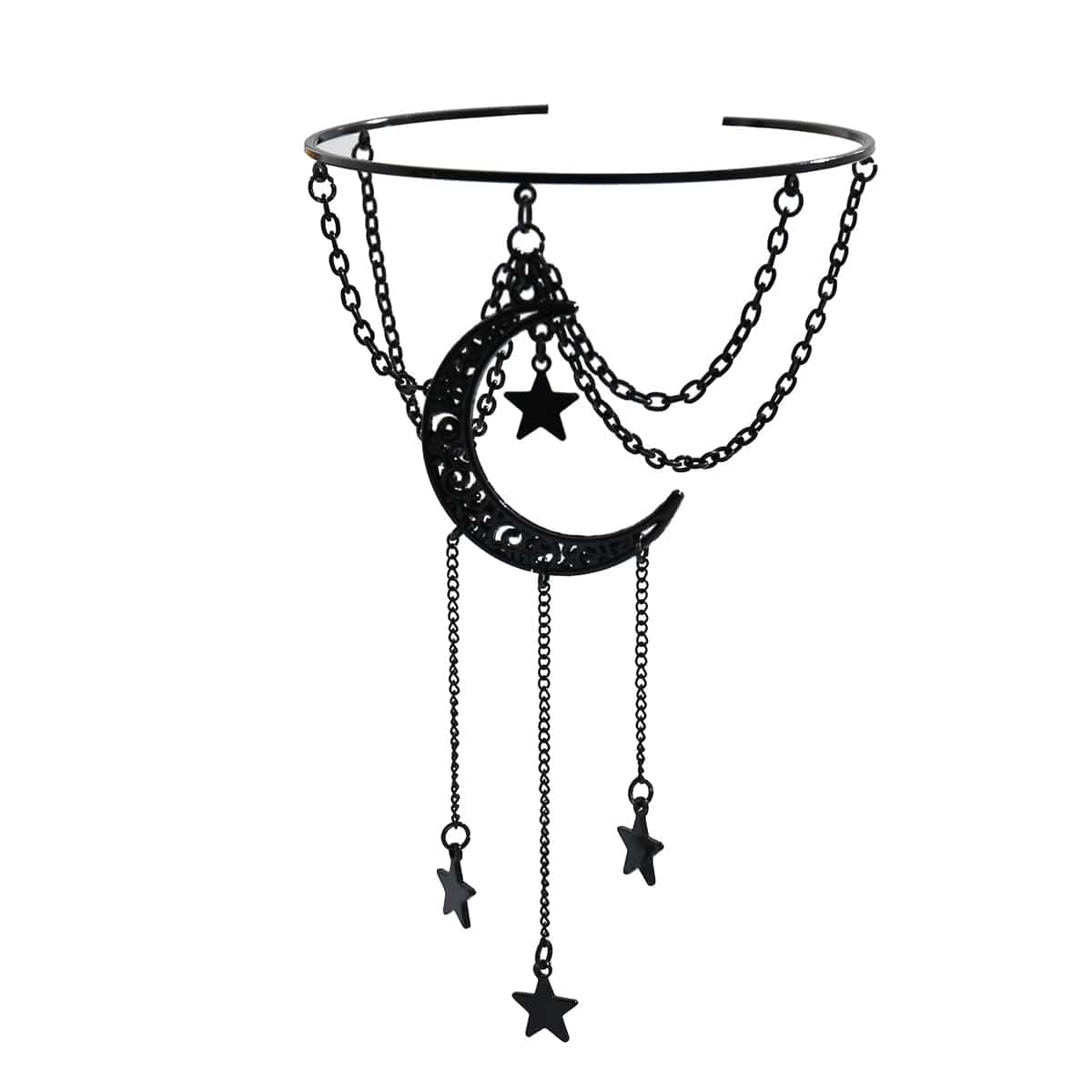 Gothic Layered Moon Star Tassel Arm Cuff - ArtGalleryZen