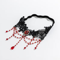 Thumbnail for Gothic Layered Red Crystal Beaded Tassel Elastic Lace Thigh Leg Chain - ArtGalleryZen