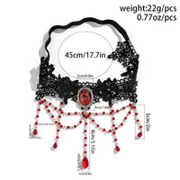 Thumbnail for Gothic Layered Red Crystal Beaded Tassel Elastic Lace Thigh Leg Chain