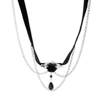 Thumbnail for Gothic Layered Rose Rhinestone Pendant Choker Necklace - ArtGalleryZen